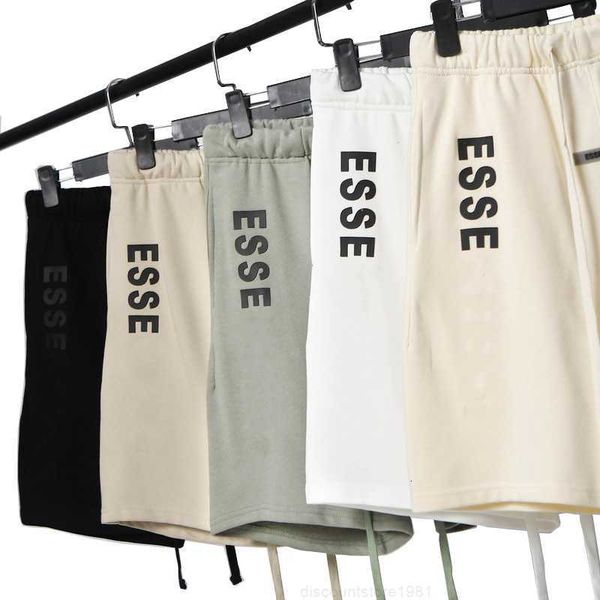 

2023 reflective high street shorts men's casual sports pant loose oversize style drawstring short pants trend designer ess essentail sh, White;black