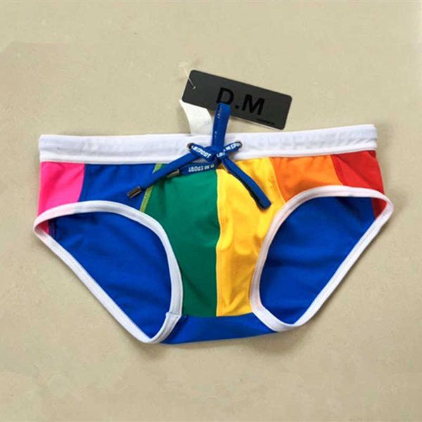 

men's swimwear rainbow mens swim briefs d.m swimwear bikini swimming trunks beach bathing suit gay shorts seobean youth man swimsuit 20
