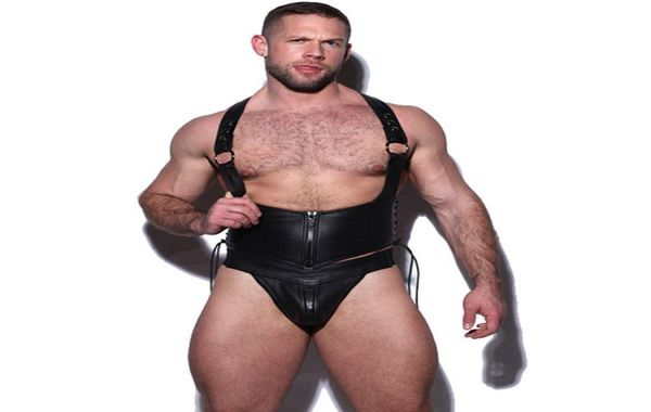 

plus size lingerie men leather jumpsuit nuisette lingerie gay men catsuit latex bodysuit teddy lingerie men1373891, Red;black