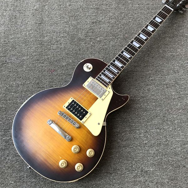 

custom shop, relic lp electric guitar, one piece of body & neck, frets binding, tune-o-matic bridge, ing