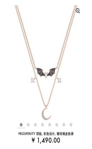 

2020 new fashion ladies travel party charm necklace bat moon necklace 38v3 cfqe1136522, Silver