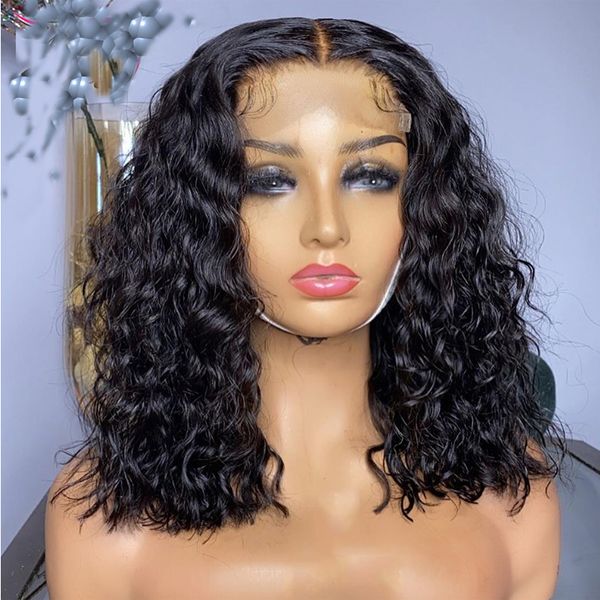 

long 26inch natural black kinky cruly 180density lace front wig for black women babyhair deep soft glueless preplucked daily, Black;brown