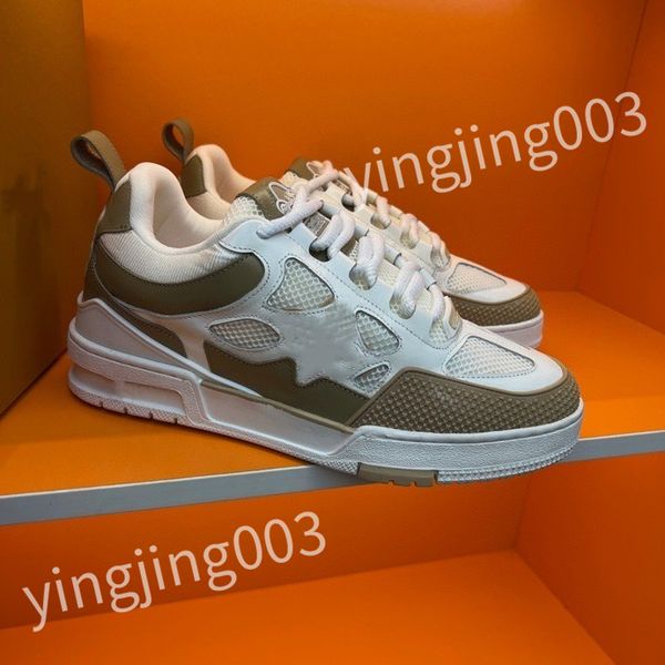 

2023 new luxury designer casual shoes sneakers leather embroidered black men chaussures white shoe walking sports platform trainers