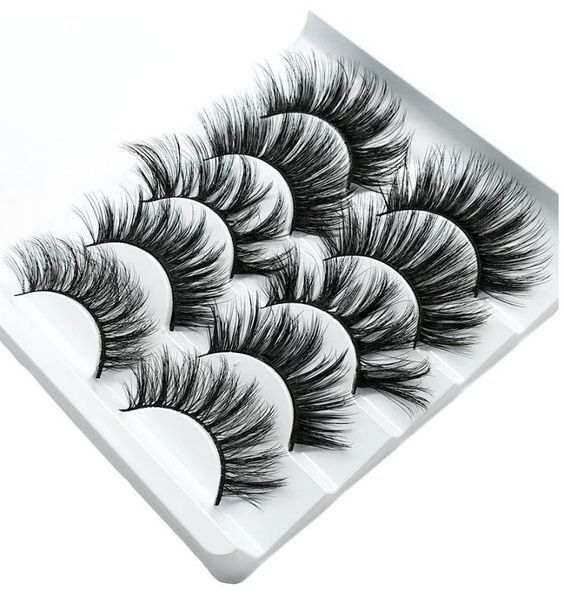 

new 5pairs faux 3d mink eyelashes false eyelashes natural thick long eye lashes eyelash extension wispy makeup beauty tools4742977