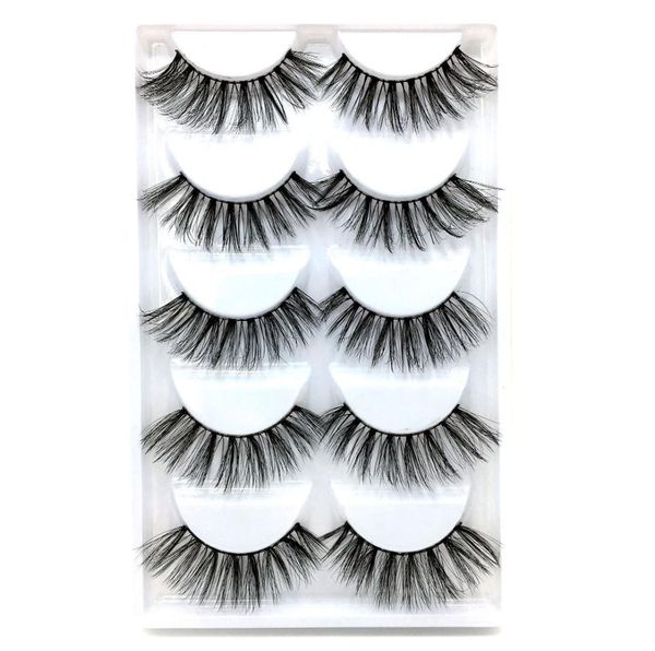 

5 pairs mink false eyelashes messy natural soft lashes makeup for eyes handmade thick lashes5829006