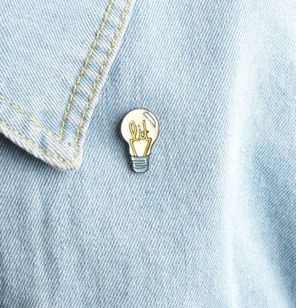 

miss zoe cartoon light bulb pins good idea brooch button pin denim jacket jeans pin badge jewelry creative gift for kids children4770568, Gray