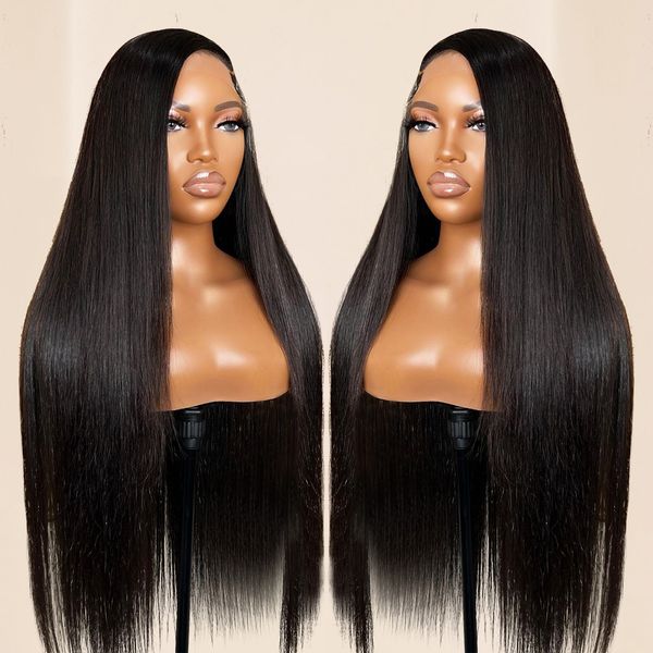 

straight lace front wig 13x4 glueless lace front wigs human hair glueless ready to wear wigs real hair frontal wigs for women, Black;brown