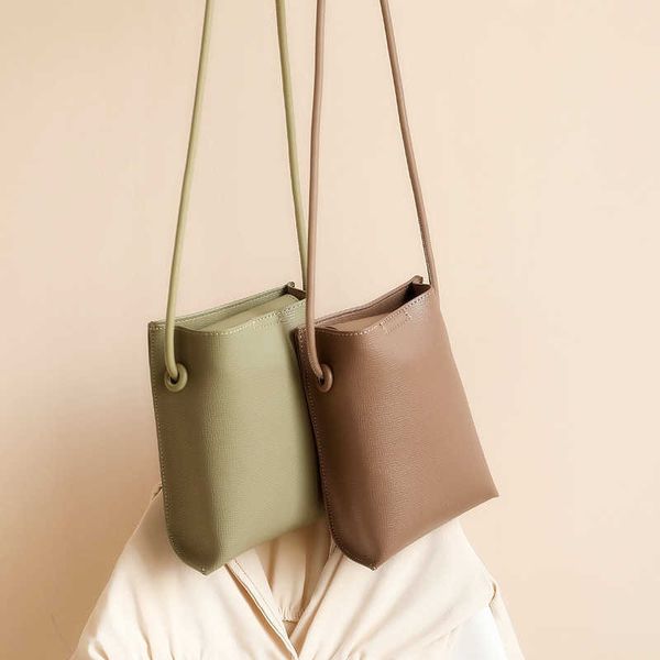 

new korean vertical mobile phone bag women's fashion simple small satchel ins mini cross small bag