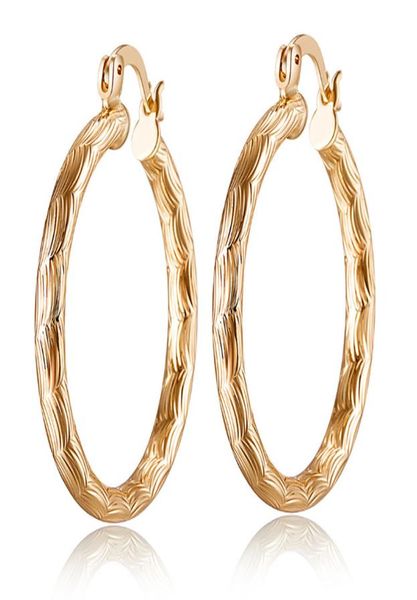 

fashion women earrings jewelry high polished 18k yellow gold plated earrings hoops for girls women for wedding party er967586117, Golden;silver
