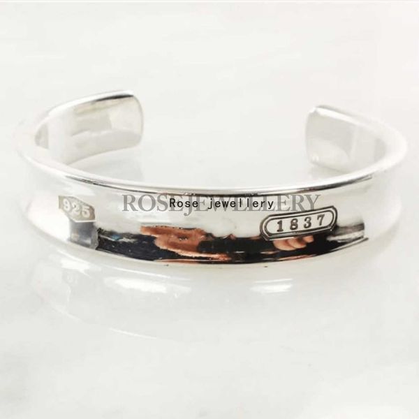 

cqic tiffay 925 sterling silver classic logo opening 1837 bracelet with niche design high-end feel light luxury cuff, Black