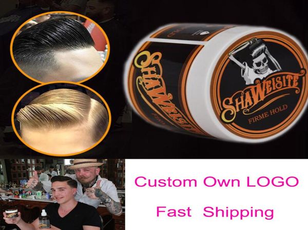 

custom logo hair pomade strong style restoring wax skeleton cream slicked mud keep oil edge control wet for salon hairstyle1491416