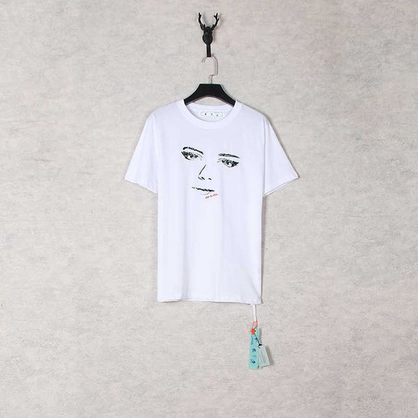 

designer luxury off w t-shirt super short sleeve off sketch eyes oil painting letters large t-shirt unisex, White;black