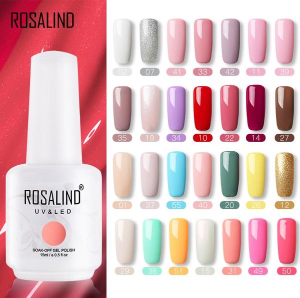 

rosalind gel polish hybrid varnishes nail manicure uv led gel semi permanent nails soak off lacquer base coat 15ml color6611675, Red;pink