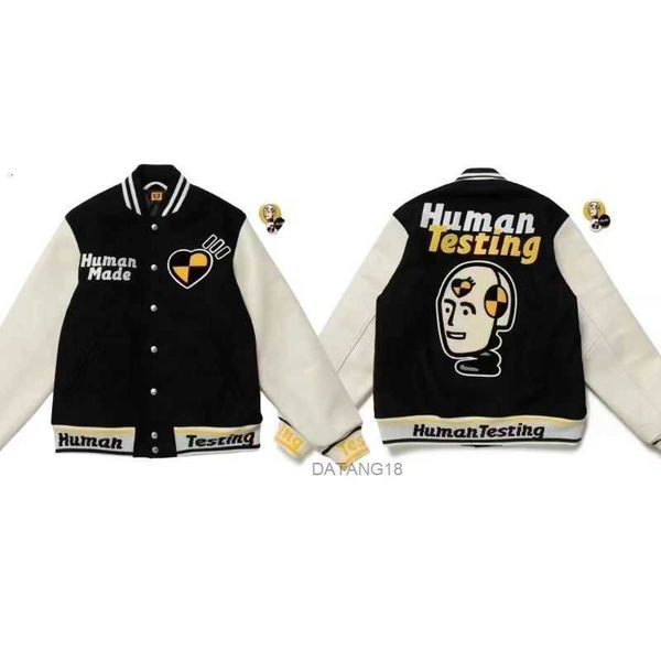 

men's jackets human made green jacket men women thick tiger embroidery leather sleeve baseball uniform v5ob hkbd 8 859l v28z, Black;brown