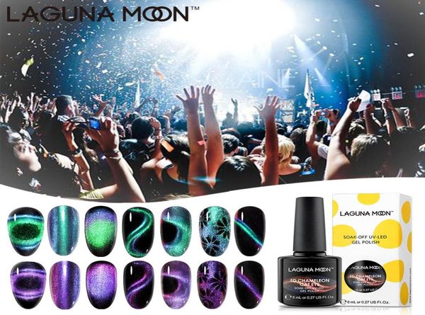 

lagunamoon 5d chameleon cat eye magnet line gel polish 8ml uv led 9d gellack semi permanent enamel varnish gelpolish8385173, Red;pink