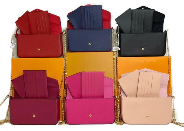

7a genuine leather designer bag womens shoulder bag luxury pochette felicie handbags embossed flower letters chain makeup bags ladies fashio