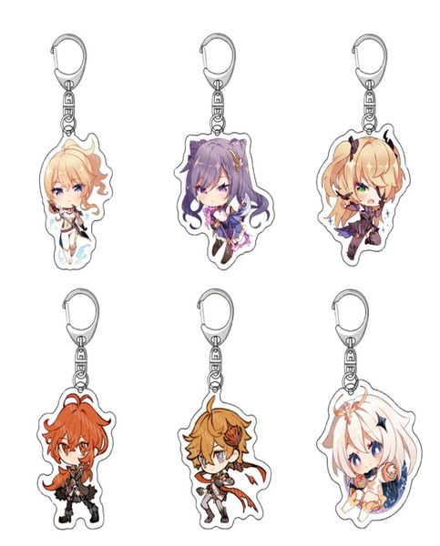

new game genshin impact acrylic keychain anime delicate craft mengpa cartoon key chain delicacy bag pendant small car keyring5988051, Slivery;golden