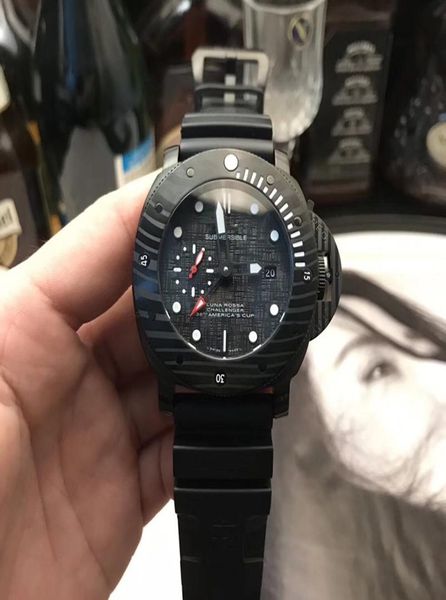 

mens watch luxury mechanical luminous wristwatches black silicone strap fashion submersible luna luxury 47mm wristwatches9354610