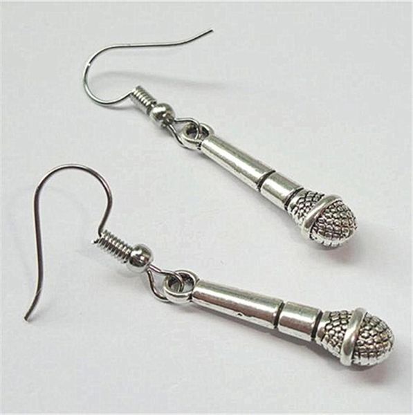 

antique silver color microphone earrings microphone earrings music lover gift earrings for singer quirky fun earrings3620154
