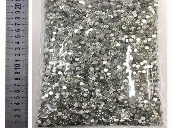 

14400pcs in bulk package whole flatback clear crystal non fix glitter nail rhinestones ss3ss20 nail decorations h10401702584, Silver;gold