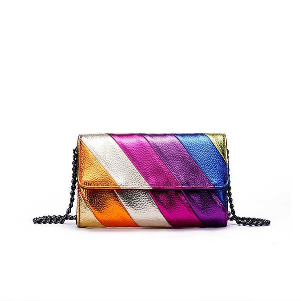 

kurt geiger handbags women's bag color contrast stitching rainbow chain single shoulder crossbody bag eagle head mobile phone bag kurt