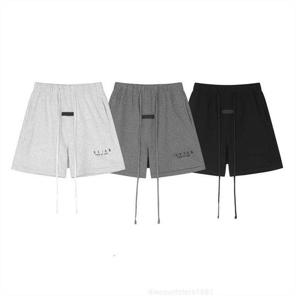 

high street shorts men's casual sports pant loose oversize style drawstring short pants trend designer ess essentail shortss-xl, White;black