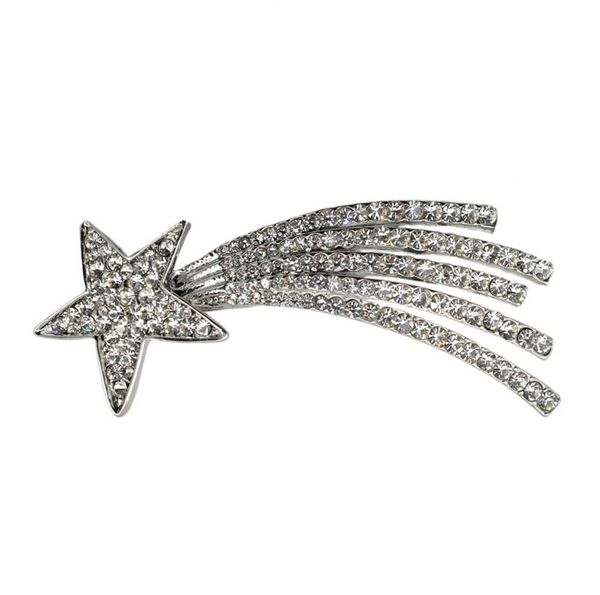 

crystal rhinestone meteor wishing brooch pin metal shooting star brooch pin women costume fashion jewelry accessory gift8119547, Gray