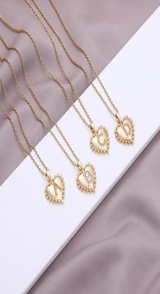 

chains letter pendant necklace for women gold color chain 26 alphabet initial rhinestone heart necklaces female jewelry bijoux6013344, Silver