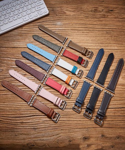 

leather strap for apple watch bands series 1 2 3 4 5 for iwatch strap 42mm 38mm 40mm 44mm3625850, Black;brown