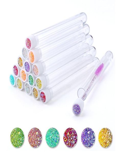 

reusable eyebrow brush tube disposable eyelash brush eyebrow brush replaceable dustproof sparkling broken diamond at bottom3612274