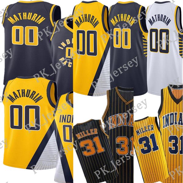 

#00 bennedict mathurin basketball jersey #31 reggie miller throwback 0 tyrese haliburton 2023 city edition retro shirt jerseys, Black;red