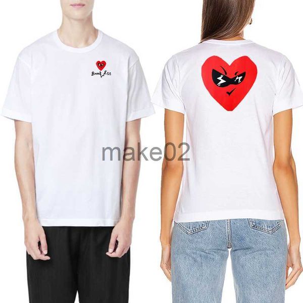 

men's t-shirts break egg men women tshirt summer cotton heart glasses embroidery back love printing oneck shortsleeved fit casual tshir, White;black