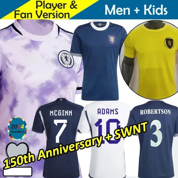 

2023 scotland 150th anniversary soccer jersey blue special edition tierney dykes adams football shirt 23 24 christie mcgregor mcginn mckenna, Black;yellow