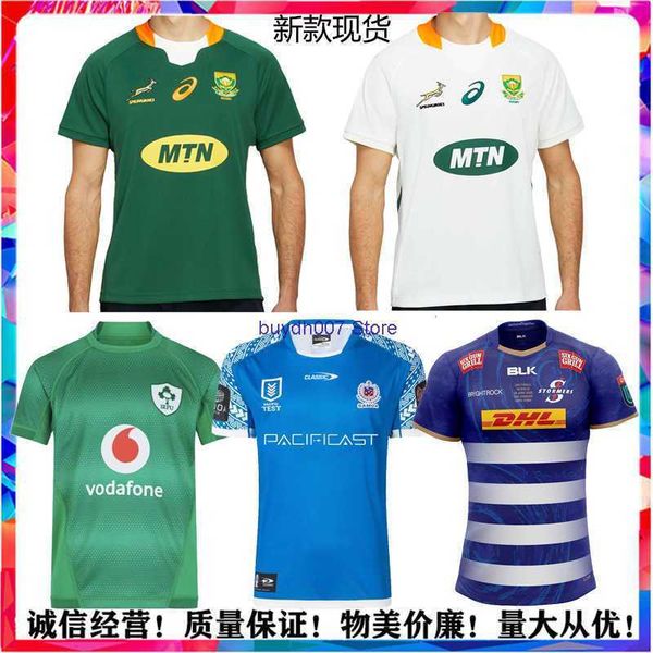 

9p24 2023 new men's t shirts rugby jersey south african british irish storm runner samoa short sleeve, White;black