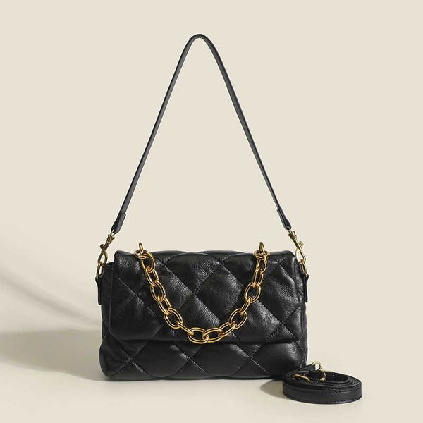 

new soft face small square bag fashionable one shoulder stitching bag lingge foreign style simple crossbody bag texture bag