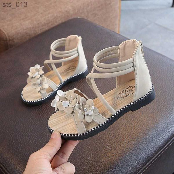 

summer childrens girls gladiator sandals flower princess solf shoes non-slip breathable fashion kids sandals girls l230518, Black;red