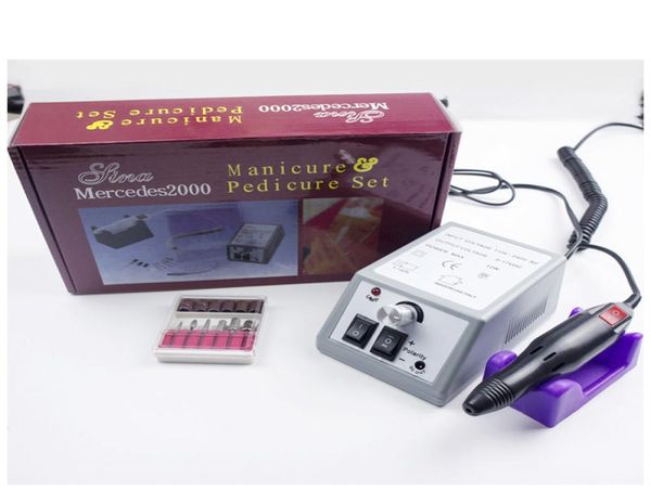 

professional 20000rpm nail art drill set with 6 bits electric grinding machine file tool grinder polisher2170407, Silver
