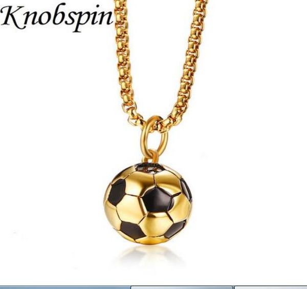 

men039s stainless steel football pendant necklace gold color soccer ball necklace pendant punk rock jewelry long chain 24quo3383117, Silver