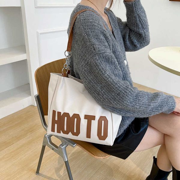 

designer bag tote high capacity canvas bag for women's autumn new class college students small group design one shoulder carrying bag