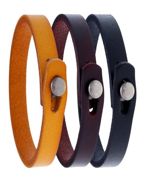 

men bracelet vintage blackbrown genuine leather hook bracelet men wristband bangles male jewelry4429972, Black