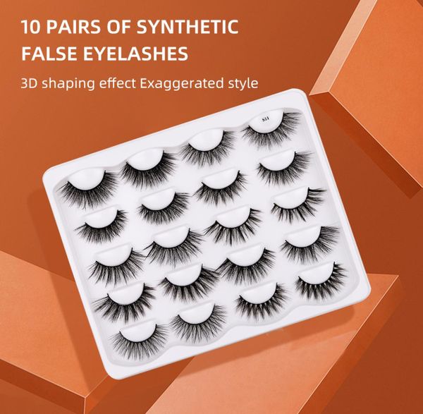 

10 pairs false eyelashes 3d faux mink lashes handmade dramatic long thick soft natural wispy fluffy reusable volume eyelash eye ma7855992