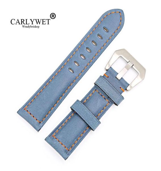 

rolamy 22 24mm watch band blue real leather replacement thick vintage wrist near me watch band tool4690201, Black;brown