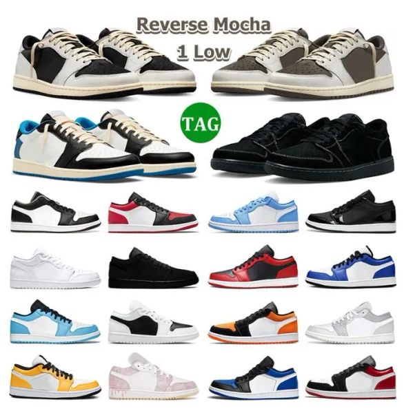 

fashion new jumpman 1 1s low mens basketball shoes black phantom fragment dark reverse mocha starfish true blue wolf grey unc tear away silv