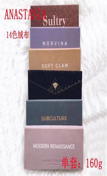 

whole anastasia 8 style shimmer eyeshadow palette metallic glitter matte pigmented eye shadow powder makeup 14 colors6054445