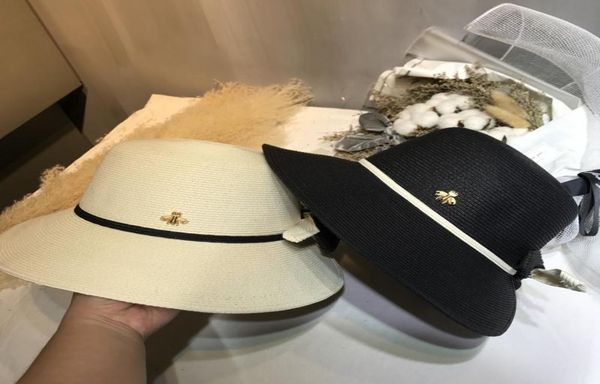 

fashion bee hat lovely bow knot hat outdoor foldable hats travel beach sun hats women garden party hat3273653, Black;white