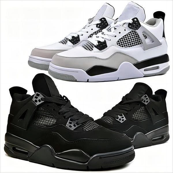 

box with 4s jumpman 4 basketball shoes 4 men women pine green dunks sneakers patent bred military black cat 4s seafoam wings university blue