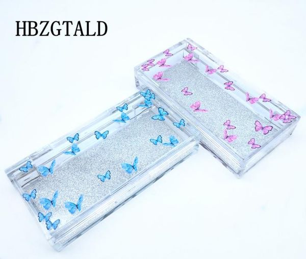 

whole butterfly print acrylic lash box alse eyelash packaging box fake 3d mink lashes boxes faux cils strip diamond magnetic c9451227