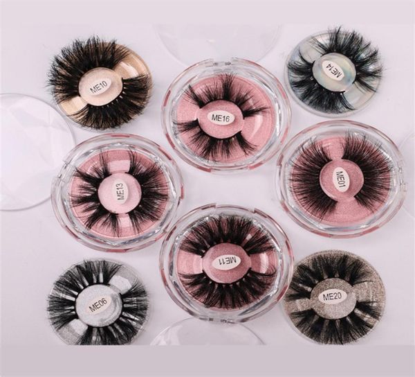 

20 styles 25mm 3d mink eyelashes false eyelashes extension 5d mink lashes thick long dramatic eyelashes with round box ship1618953