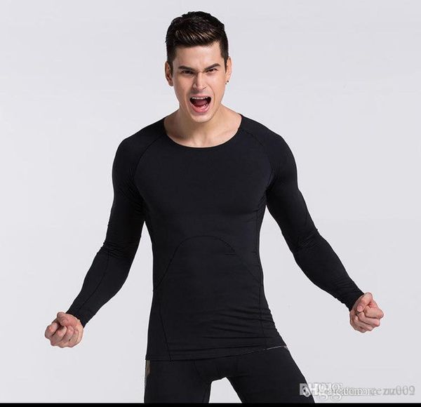 

2017 european and american black men039s long sleeves tights sports running2201507