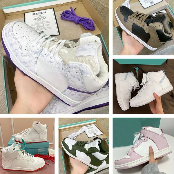 

men and women sb high dunks basketball shoes brand sports outdoor casual shoes midnight navy panda crimson tint dark russet game royal syrac